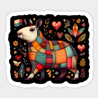 Capybara Flower Sticker